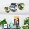 Gastor ceiling light, globe light blue, chrome, green, clear, Smoke-coloured, 4-light sources
