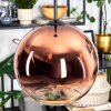 Koyoto hanging light, globe light, pendant light clear, coppery, 1-light source