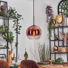 Koyoto hanging light, globe light, pendant light clear, coppery, 1-light source