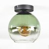 Koyoto ceiling light, globe light green, clear, 1-light source