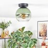Koyoto ceiling light, globe light green, clear, 1-light source