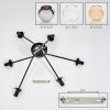 Koyoto ceiling light, globe light 77.5 cm Amber, chrome, clear, Smoke-coloured, 6-light sources