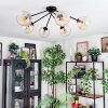 Koyoto ceiling light, globe light 77.5 cm Amber, clear, 6-light sources