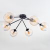 Koyoto ceiling light, globe light 77.5 cm Amber, clear, 6-light sources