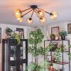 Koyoto ceiling light, globe light 77.5 cm Amber, clear, 6-light sources