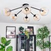 Koyoto ceiling light, globe light 77.5 cm Amber, clear, 6-light sources