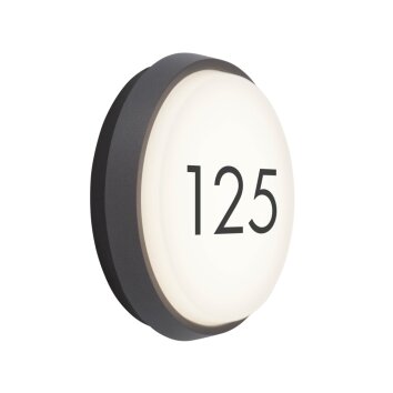 AEG Letan Round outdoor wall light LED anthracite, white, 1-light source