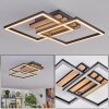 Rivano ceiling light LED chrome, Wood like finish, black, 1-light source