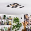 Rivano ceiling light LED chrome, Wood like finish, black, 1-light source