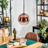 Koyoto hanging light, globe light, pendant light clear, coppery, 1-light source