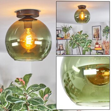 Koyoto ceiling light, globe light green, 1-light source