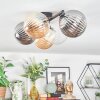 Chehalis ceiling light, globe light Amber, clear, Smoke-coloured, 5-light sources