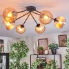 Koyoto ceiling light, globe light 77.5 cm Amber, 6-light sources