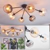 Koyoto ceiling light, globe light 77.5 cm Amber, clear, Smoke-coloured, 6-light sources