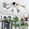 Koyoto ceiling light, globe light 77.5 cm Amber, clear, Smoke-coloured, 6-light sources