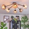 Koyoto ceiling light, globe light 77.5 cm Amber, clear, Smoke-coloured, 6-light sources