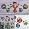 Koyoto ceiling light, globe light 77.5 cm blue, green, coppery, 6-light sources