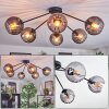 Koyoto ceiling light, globe light 77.5 cm Smoke-coloured, 6-light sources
