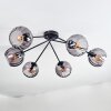 Koyoto ceiling light, globe light 77.5 cm Smoke-coloured, 6-light sources