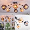 Koyoto ceiling light, globe light 77.5 cm Amber, Smoke-coloured, 6-light sources
