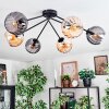Koyoto ceiling light, globe light 77.5 cm Amber, Smoke-coloured, 6-light sources