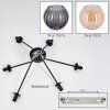 Koyoto ceiling light, globe light 77.5 cm Amber, Smoke-coloured, 6-light sources