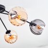 Koyoto ceiling light, globe light 77.5 cm Amber, Smoke-coloured, 6-light sources