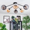 Koyoto ceiling light, globe light 77.5 cm Amber, Smoke-coloured, 6-light sources