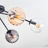 Koyoto ceiling light, globe light 77.5 cm Amber, clear, Smoke-coloured, 6-light sources