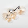 Chehalis ceiling light, globe light Amber, clear, 5-light sources