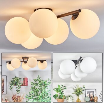 Chehalis ceiling light, globe light white, 5-light sources