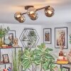 Chehalis ceiling light, globe light chrome, Smoke-coloured, 5-light sources