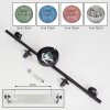 Chehalis ceiling light, globe light blue, green, coppery, Smoke-coloured, 5-light sources