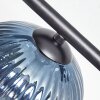 Chehalis ceiling light, globe light blue, green, coppery, Smoke-coloured, 5-light sources