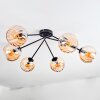 Koyoto ceiling light, globe light 77.5 cm Amber, 6-light sources