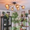 Koyoto ceiling light, globe light 77.5 cm Amber, 6-light sources