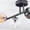 Chehalis ceiling light, globe light Amber, clear, Smoke-coloured, 3-light sources