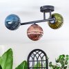 Chehalis ceiling light, globe light blue, green, coppery, 3-light sources