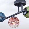 Chehalis ceiling light, globe light blue, green, clear, coppery, 3-light sources