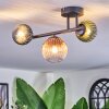 Chehalis ceiling light, globe light blue, green, clear, coppery, 3-light sources