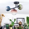 Chehalis ceiling light, globe light blue, green, clear, coppery, 3-light sources