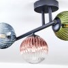Chehalis ceiling light, globe light blue, green, clear, coppery, 3-light sources