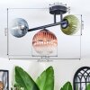Chehalis ceiling light, globe light blue, green, clear, coppery, 3-light sources