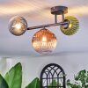 Chehalis ceiling light, globe light blue, green, clear, coppery, 3-light sources