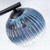 Chehalis ceiling light, globe light blue, green, clear, coppery, 3-light sources
