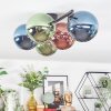 Chehalis ceiling light, globe light blue, green, coppery, 5-light sources