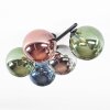 Chehalis ceiling light, globe light blue, chrome, green, coppery, Smoke-coloured, 5-light sources