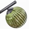 Chehalis ceiling light, globe light blue, green, coppery, Smoke-coloured, 5-light sources