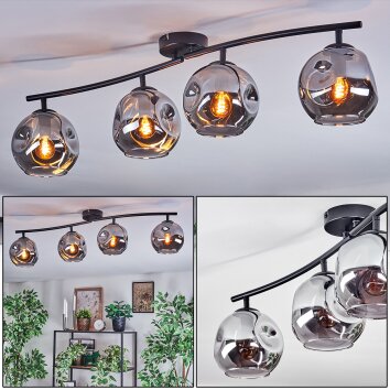Ripoll ceiling light, globe light Smoke-coloured, 4-light sources