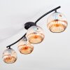 Ripoll ceiling light, globe light Amber, 4-light sources